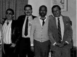 Periodistas de la Agencia Prensa Latina, Enrique Medina, Luis Baez, Jose Dos Santos, Mario Mainade y Jorge Timossi,